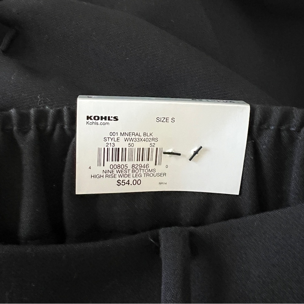 Nine West High Rise Wide-Leg Trousers Pants Black S NWT - Picture 10 of 10